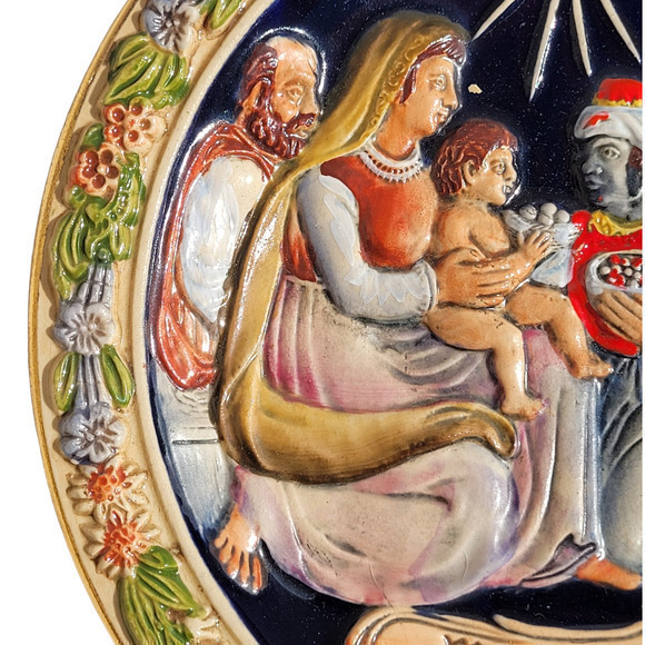 Vintage‎ Christmas Western Germany Weihnachten Salt Glaze 1985 Wall Décor Plate - Picture 4 of 12